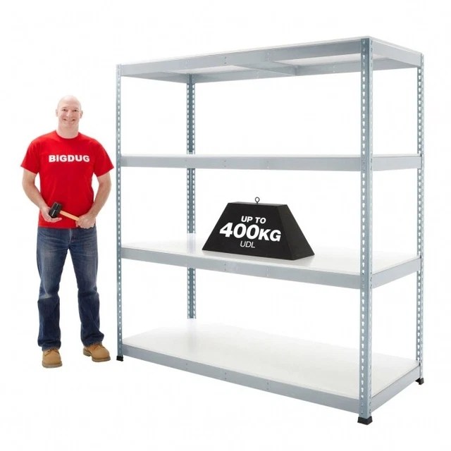 BIGDUG 4 TIER Heavy Duty Racking Shelving Unit 198cm 1600kg Galvanised