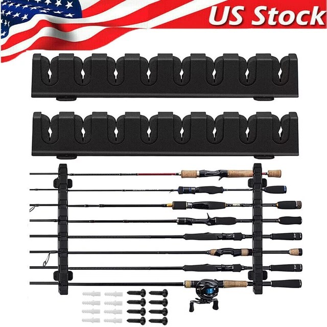 FISHING ROD RACK Vertical Holder Wall Mount Storage Horizontal Boat