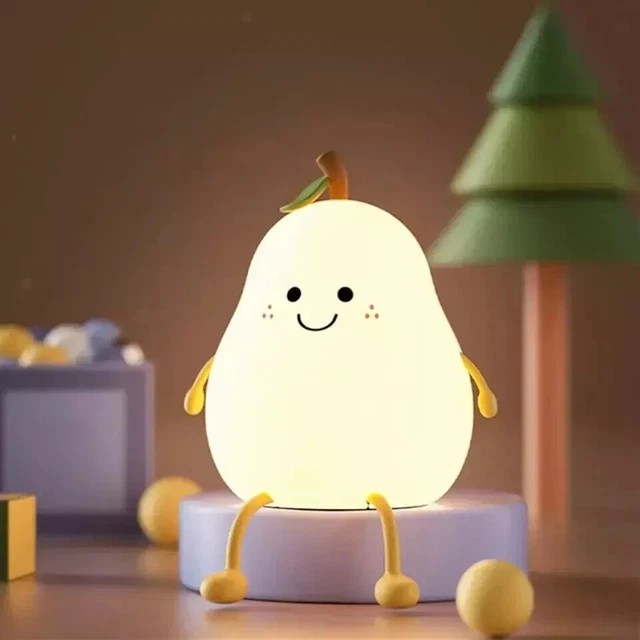LED PEAR NIGHT Light Table Lamp Color Changing USB Rechargeable for