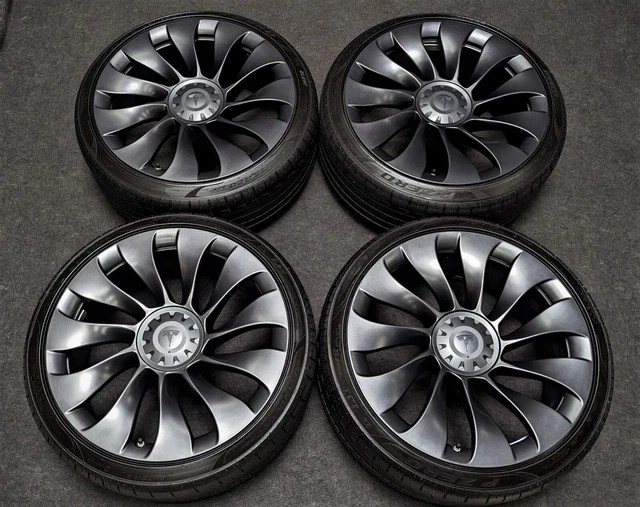 4 GENUINE TESLA Model 3 Performance 20" OEM Wheels & Tires Uberturbine