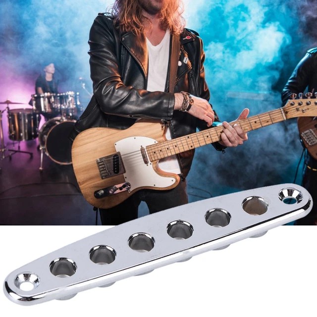 (SILVER)GUITAR STRING THROUGH Plate Mounting Ferrules Zinc Alloy