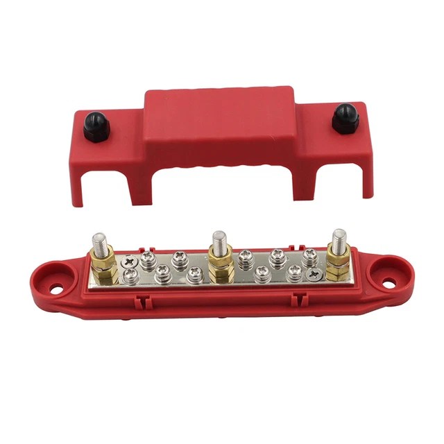 BUS BAR TERMINAL Power Distribution Block DC 48V M6 Studs for Boat Car