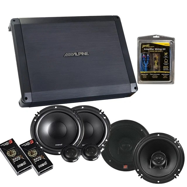 ALPINE 4CHANNEL CLASS A/B Car Audio Amplifier & 61/2" Component/Coax