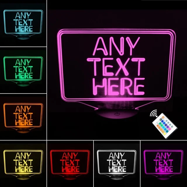 PERSONALISED LED NEON Any Text Bar Sign Night Light. Mancave Bedroom