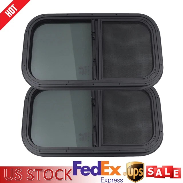 2 PACK RV Window Teardrop Vertical Sliding Replacement Glass Window