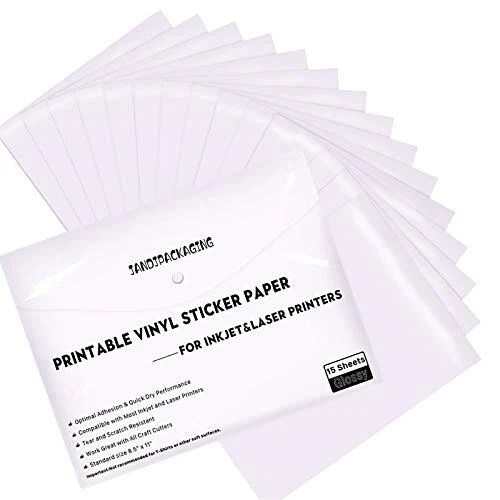 JANDJPACKAGING PRINTABLE VINYL Sticker Paper Waterproof Printable Vinyl for 24.23 PicClick