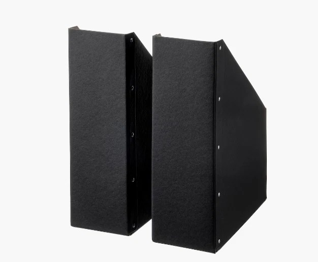 IKEA MAGAZINE FILE Holder Organiser Paper Rack Divider Tray Matte Black