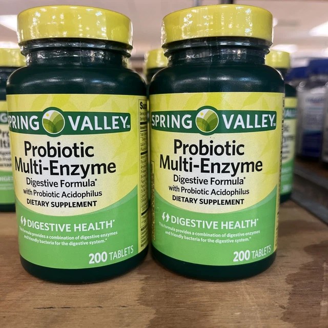 SPRING VALLEY PROBIOTIC MultiEnzyme Digestive Formula Tablets, 400