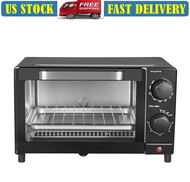 MAINSTAYS 4 SLICE Toaster Oven with Baking Rack & Pan,Toast Bake Broil