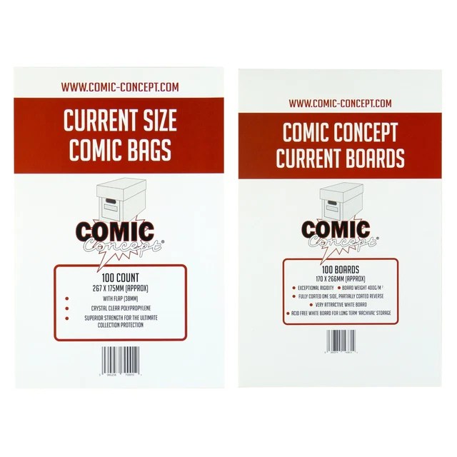 COMIC CONCEPT COMIC Bags and Backing Boards CURRENT Size Great