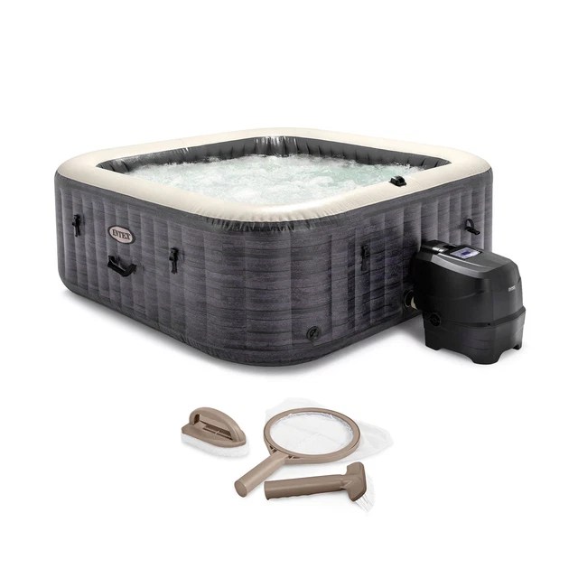 INTEX PURESPA PLUS Inflatable Square Hot Tub Spa with Maintenance