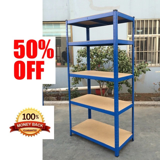 5 TIER METAL Shelving Unit Storage Racking Shelves Garage Warehouse