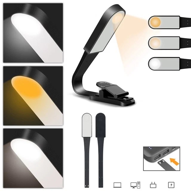 BOOK LIGHT USB Reading Light with Touch Sensor Clip On Book LED Reading