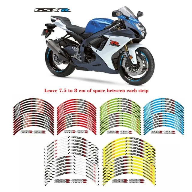 MOTORCYCLE RIM STRIPES Wheel Decals Tape Stickers For SUZUKI GSXR 600