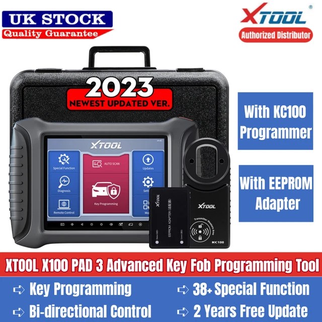 XTOOL X100 PAD3 Key Fob Programming Tool KC100 Chip Coding EEPROM