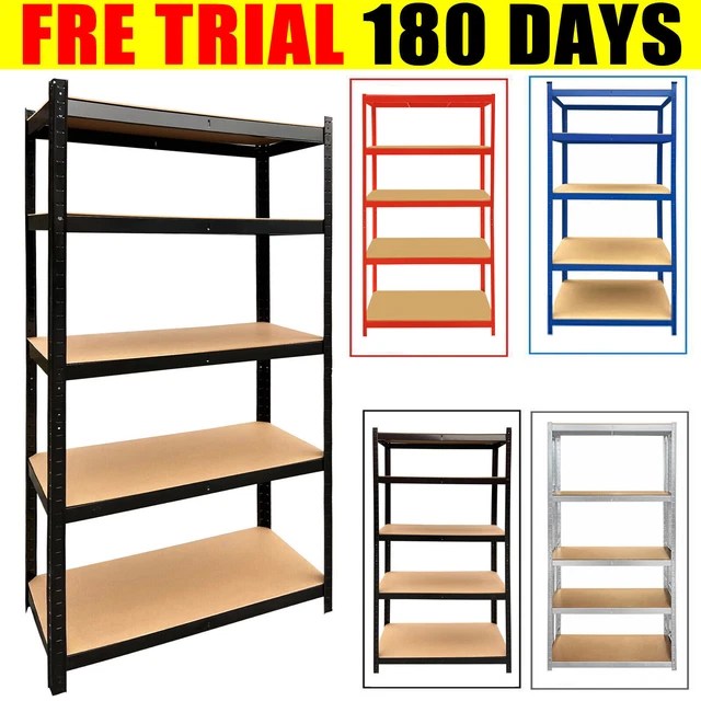 GARAGE RACKING 5 Tier Shelving Unit Boltless Heavy Duty Metal Storage