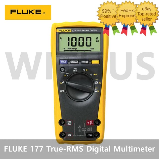 FLUKE 177 TRUE RMS Digital Multimeter Backlight 1000V DMM Tester Min