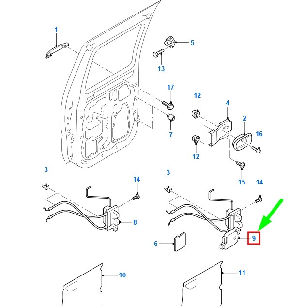 NEW FORD RANGER Mk3 Rear Right Door Lock Sit 1474244 6M34E264A00Bb