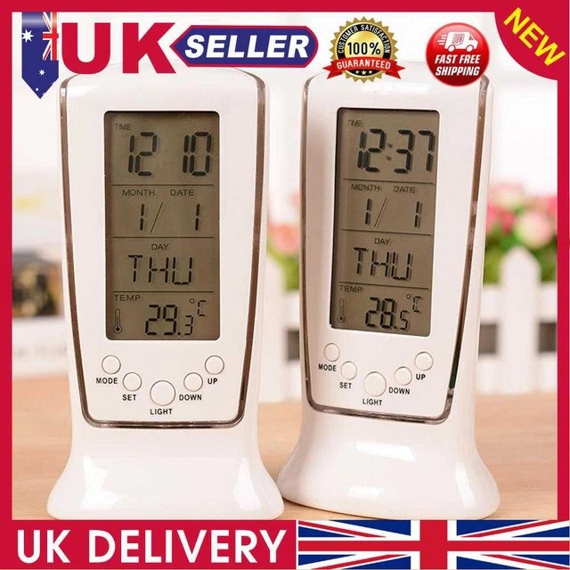 MINI DIGITAL CLOCK Backlight Calendar Thermometer Display LCD Alarm