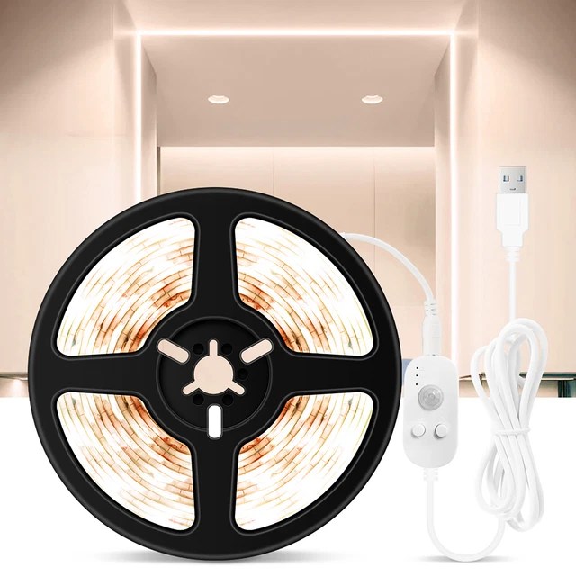 USB DIMMABLE LEDS Strips Light PIR Motion Sensor 4m 240LEDs Rope Light