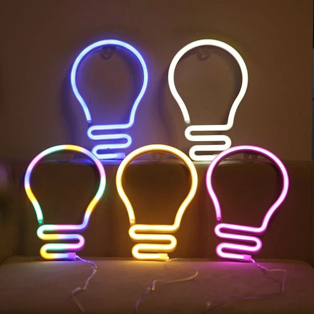 LIGHT BULB LED Neon Light Neon Sign Hanging Decoration Night Lamp £8.89