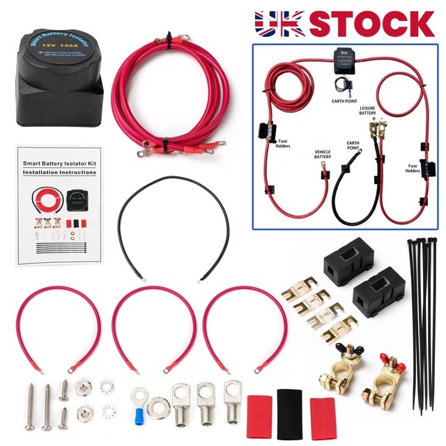 3M READY MADE Durite Split Charge Relay Kit 12v 140 AMP 110 AMP Wire T5