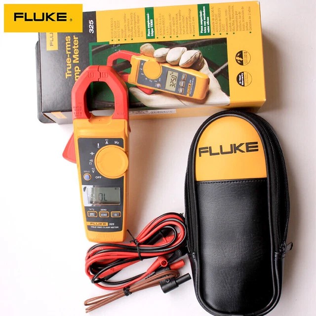 FLUKE 325 F325 TrueRMS AC/DC Clamp Meter, Temperature Probe Leads C23
