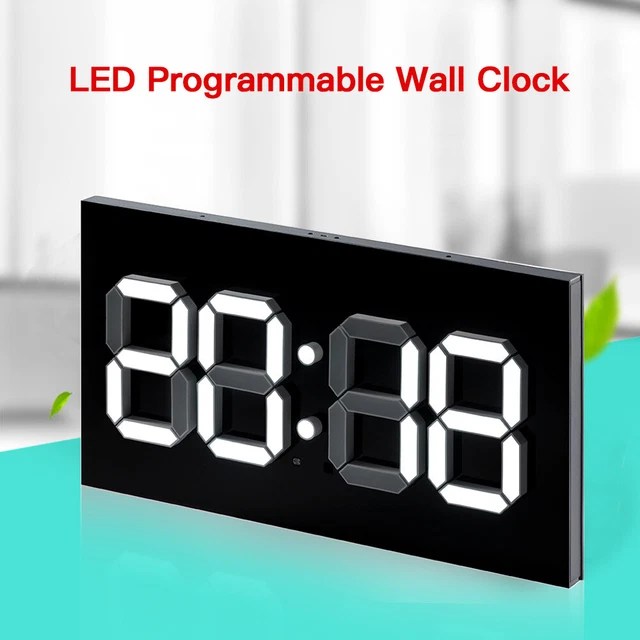 PROGRAMMABLE DIGITAL DISPLAY GYM Timer Wall 14" Clock With Remote For