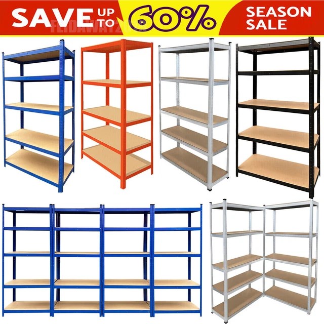 5 TIER GARAGE Racking Shelving Unit Boltless Heavy Duty Metal Shelf