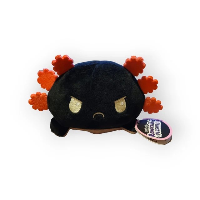 TEETURTLE REVERSIBLE AXOLOTL Plushie Pink/Black Mood Toy Mini, 2 in 1