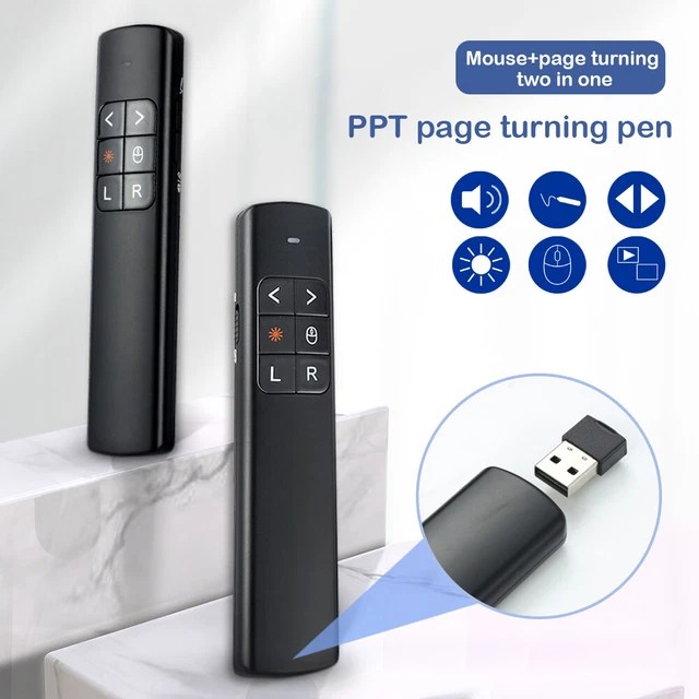 PRESENTATION CLICKER MOUSE Function Wireless Presenter USB Powerpoint