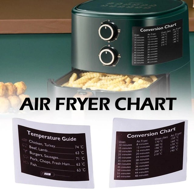 AIR FRYER CONVERSION Chart Sticker Air Fryer Cooking Time Cook Chart