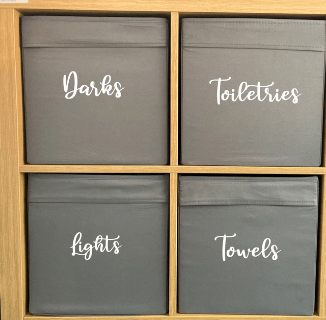 PERSONALISED LABELS VINYL DECAL STICKER Storage Boxes Ikea Kallax Drona