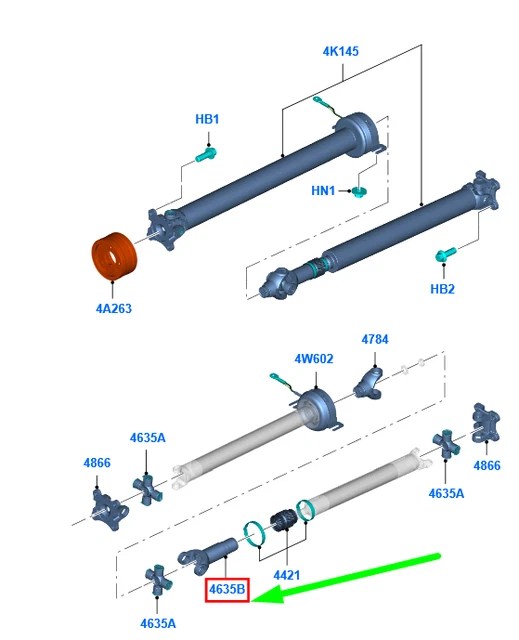 NEW FORD RANGER T6 Rear Drive Shaft Universal Joint Repair Kit 5141245