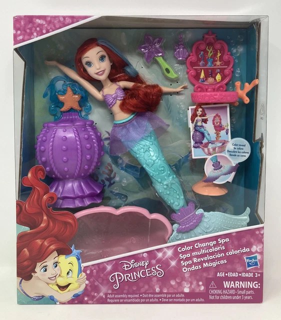 DISNEY PRINCESS ARIEL Color Change Spa Doll Color Reveal Little Mermaid