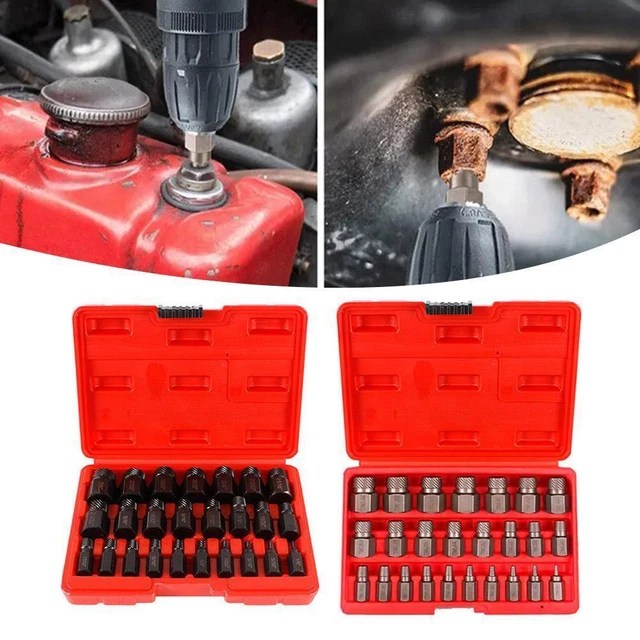 25X MULTI SCREW Extractor Set Hex Head Bit Socket Wrench Remover Bolt FR O6K2 EUR 31,76