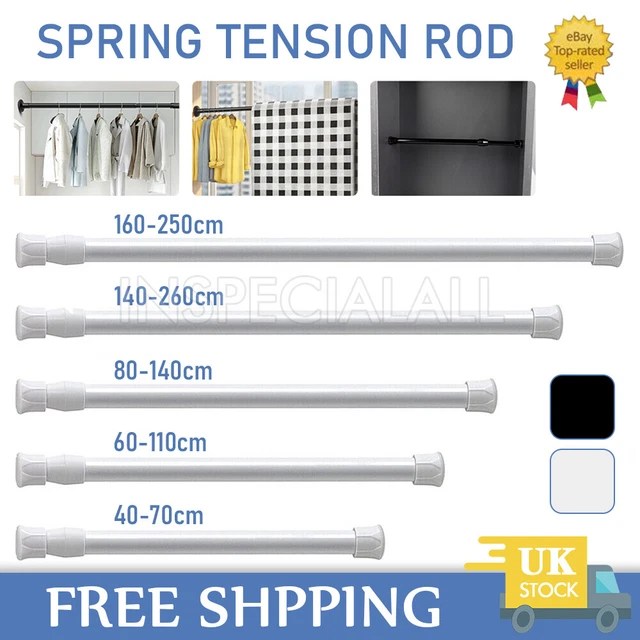 SPRING LOADED EXTENDABLE Telescopic Net Voile Tension Curtain Rail Pole