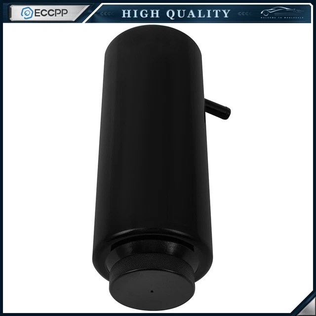 ALUMINUM RADIATOR COOLANT Overflow Expansion Water Black Tank Universal