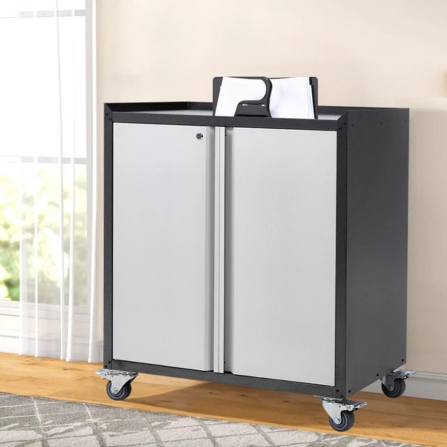 METAL FILE STORAGE Cupboard 2 Door Lockable Bookcase Filing