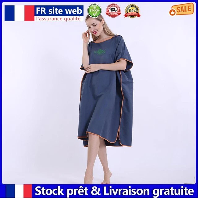 WATER ABSORB QUICK Dry Hood Changing Robe Beach Swimming Cloaks (Navy