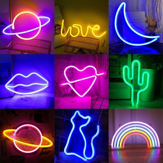 BATTERY&USB LED NEON Light Sign Bar Wall Decor Night Light LOVE