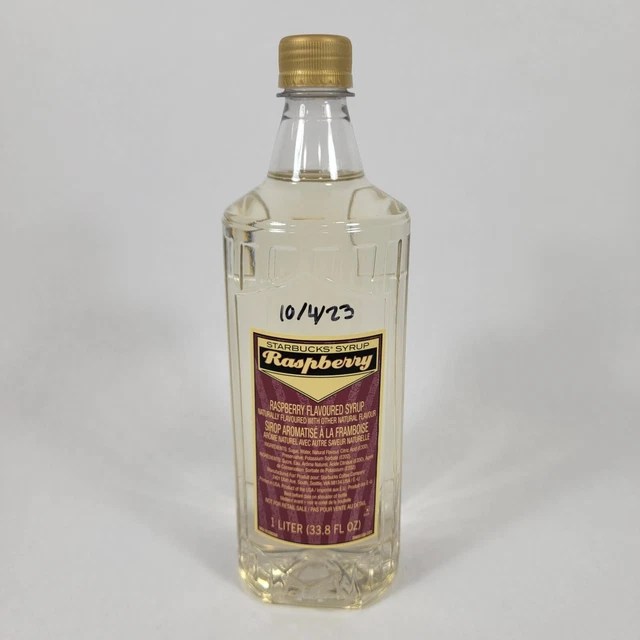 NEW RARE STARBUCKS RASPBERRY Flavor Syrup 1L Bottle DISCONTINUED HTF BB