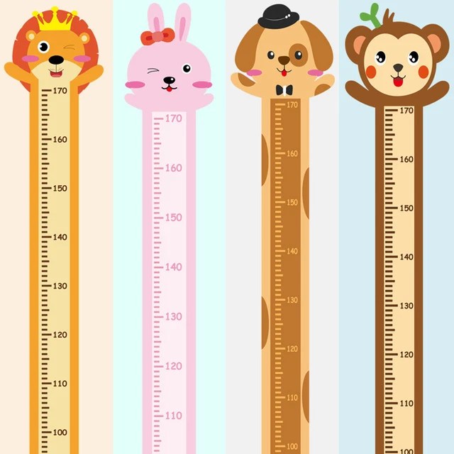 REMOVABLE ANIMALS HEIGHT Chart Measure Wall Sticker Decal For Kid Baby