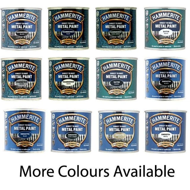 HAMMERITE DIRECT TO Rust Quick Drying Metal Paint 250ml All Colour