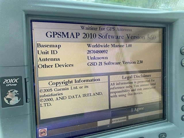 GARMIN 2010C GPS chart plotter head unit and sun cover only £100.00