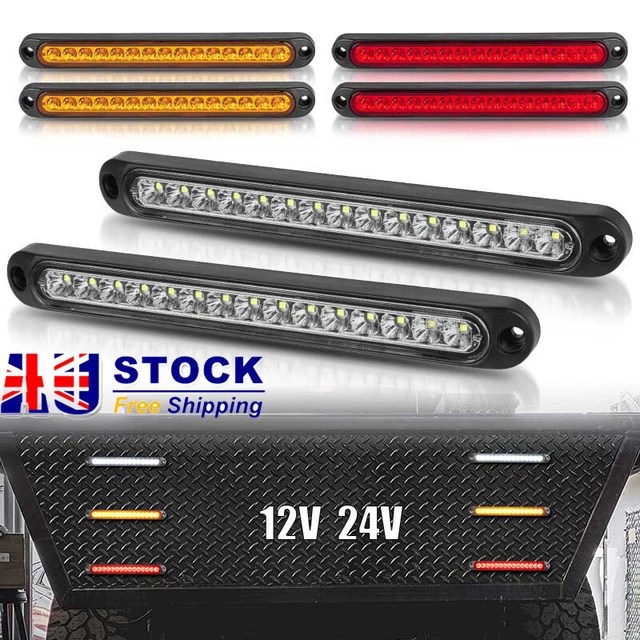 15 LED TAIL Lights Brake Indicator Reverse Slim Strip RV Trailer Lamp