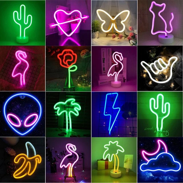 COLORFUL LED NEON Sign Light Wall Hanging Night Lamp For Bar Home Party