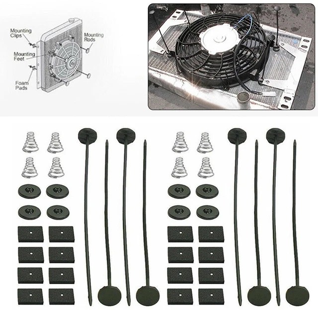 UNIVERSAL ELECTRIC RADIATOR Fan Mounting Kit Tie Strap Tabs Spring Pad