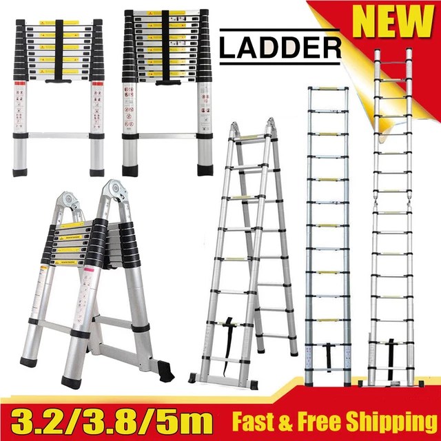 TELESCOPIC LOFT LADDER Extendable Collapsible Step Ladders Safe