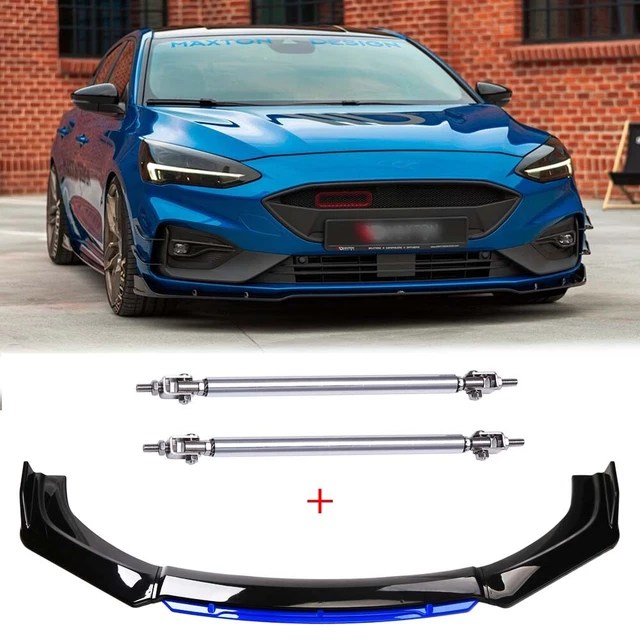 FRONT BUMPER LIP Spoiler Splitter +Strut Rods For Ford Focus RS /ST /SE